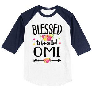 Blessed To Be Called Omi Grandma Omi Grandmother Gift Baseball Sleeve Shirt