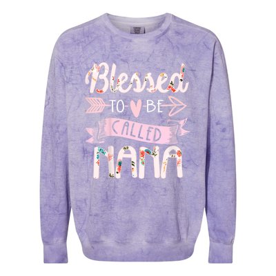 Blessed To Be Called Nana MotherS Day Grandma Women Gift Colorblast Crewneck Sweatshirt