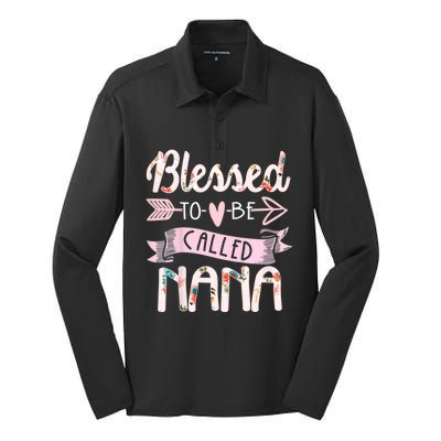 Blessed To Be Called Nana MotherS Day Grandma Women Gift Silk Touch Performance Long Sleeve Polo