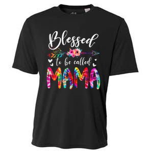 Blessed To Be Called Mom & Mama Floral Tie Dye Mother's Day Cooling Performance Crew T-Shirt