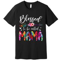 Blessed To Be Called Mom & Mama Floral Tie Dye Mother's Day Premium T-Shirt