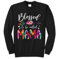 Blessed To Be Called Mom & Mama Floral Tie Dye Mother's Day Tall Sweatshirt