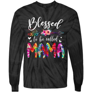 Blessed To Be Called Mom & Mama Floral Tie Dye Mother's Day Tie-Dye Long Sleeve Shirt