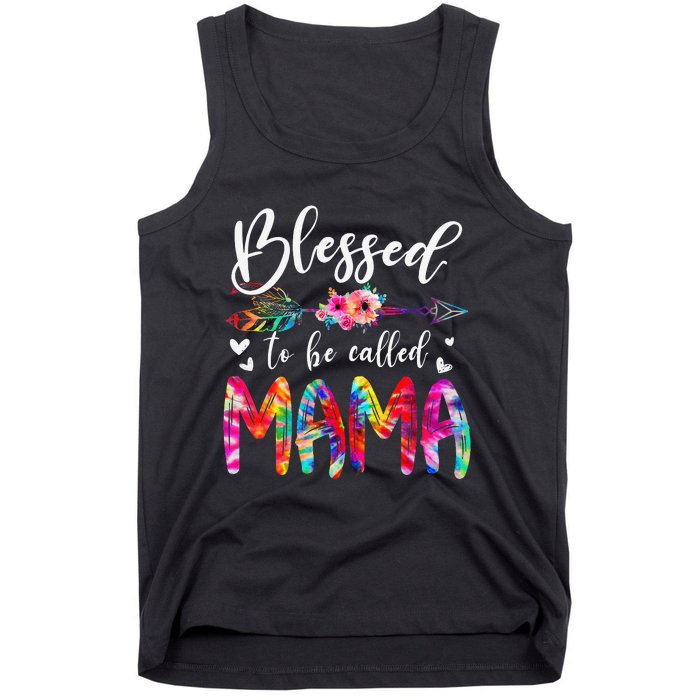 Blessed To Be Called Mom & Mama Floral Tie Dye Mother's Day Tank Top