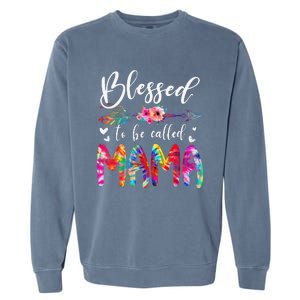 Blessed To Be Called Mom & Mama Floral Tie Dye Mother's Day Garment-Dyed Sweatshirt