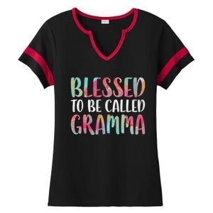 Blessed To Be Called Gramma Funny Gift Mother's Day Gift Ladies Halftime Notch Neck Tee