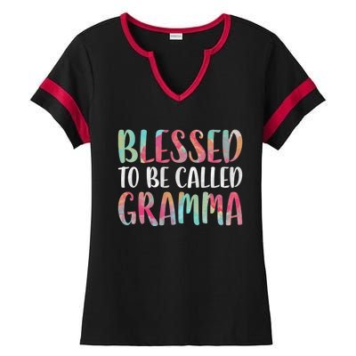 Blessed To Be Called Gramma Funny Gift Mother's Day Gift Ladies Halftime Notch Neck Tee