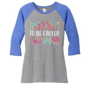 Blessed To Be Called Gramma Funny Gift Mother's Day Gift Women's Tri-Blend 3/4-Sleeve Raglan Shirt