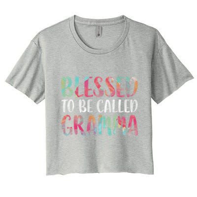 Blessed To Be Called Gramma Funny Gift Mother's Day Gift Women's Crop Top Tee