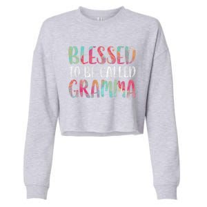 Blessed To Be Called Gramma Funny Gift Mother's Day Gift Cropped Pullover Crew