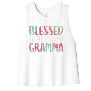 Blessed To Be Called Gramma Funny Gift Mother's Day Gift Women's Racerback Cropped Tank