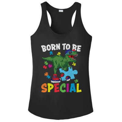 Born To Be Special Trex Puzzle Dinosaur Autism Awareness Gift Ladies PosiCharge Competitor Racerback Tank