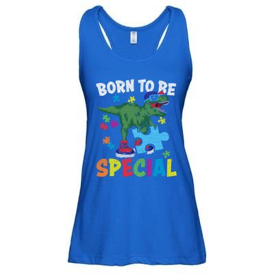 Born To Be Special Trex Puzzle Dinosaur Autism Awareness Gift Ladies Essential Flowy Tank