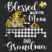Blessed To Be Called Mom And Grandma Sunflower Gnome 7 Panel Mesh Trucker Snapback Hat