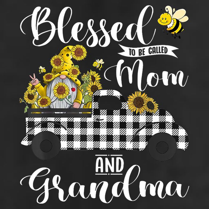 Blessed To Be Called Mom And Grandma Sunflower Gnome 7 Panel Mesh Trucker Snapback Hat