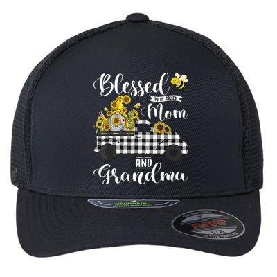 Blessed To Be Called Mom And Grandma Sunflower Gnome Flexfit Unipanel Trucker Cap