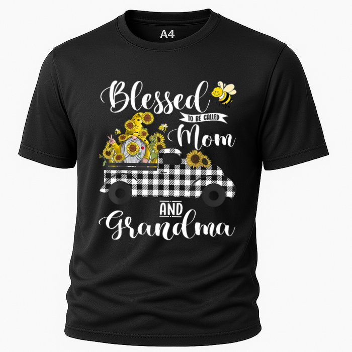 Blessed To Be Called Mom And Grandma Sunflower Gnome Cooling Performance Crew T-Shirt
