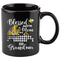 Blessed To Be Called Mom And Grandma Sunflower Gnome 11oz C Handle Ceramic Mug