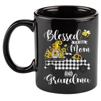 Blessed To Be Called Mom And Grandma Sunflower Gnome 11oz C Handle Ceramic Mug