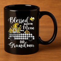Blessed To Be Called Mom And Grandma Sunflower Gnome 11oz C Handle Ceramic Mug