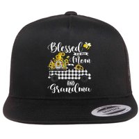 Blessed To Be Called Mom And Grandma Sunflower Gnome Flat Bill Trucker Hat
