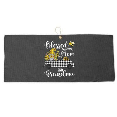 Blessed To Be Called Mom And Grandma Sunflower Gnome Large Microfiber Waffle Golf Towel