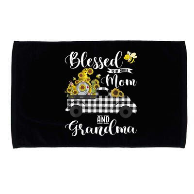 Blessed To Be Called Mom And Grandma Sunflower Gnome Microfiber Hand Towel