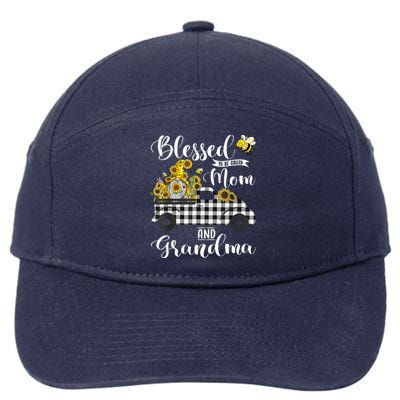 Blessed To Be Called Mom And Grandma Sunflower Gnome 7-Panel Snapback Hat