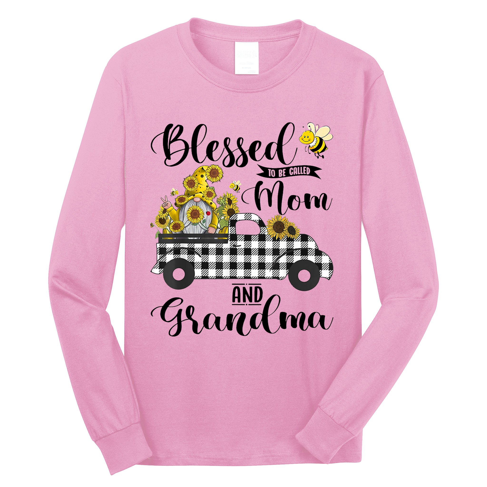 Blessed To Be Called Mom And Grandma Sunflower Gnome Long Sleeve Shirt