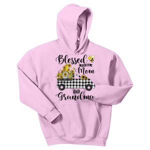 Blessed To Be Called Mom And Grandma Sunflower Gnome Kids Hoodie