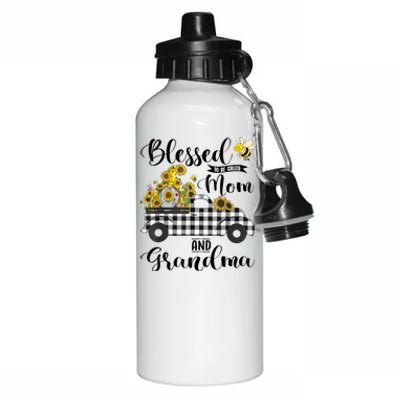 Blessed To Be Called Mom And Grandma Sunflower Gnome Aluminum Water Bottle