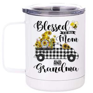 Blessed To Be Called Mom And Grandma Sunflower Gnome 12 oz Stainless Steel Tumbler Cup