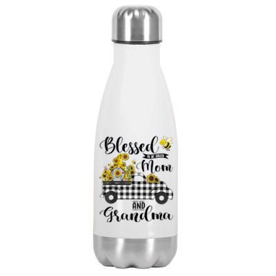 Blessed To Be Called Mom And Grandma Sunflower Gnome Stainless Steel Insulated Water Bottle