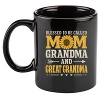 Blessed to Be Called Mom, Grandma, and Great Grandma 11oz C Handle Ceramic Mug