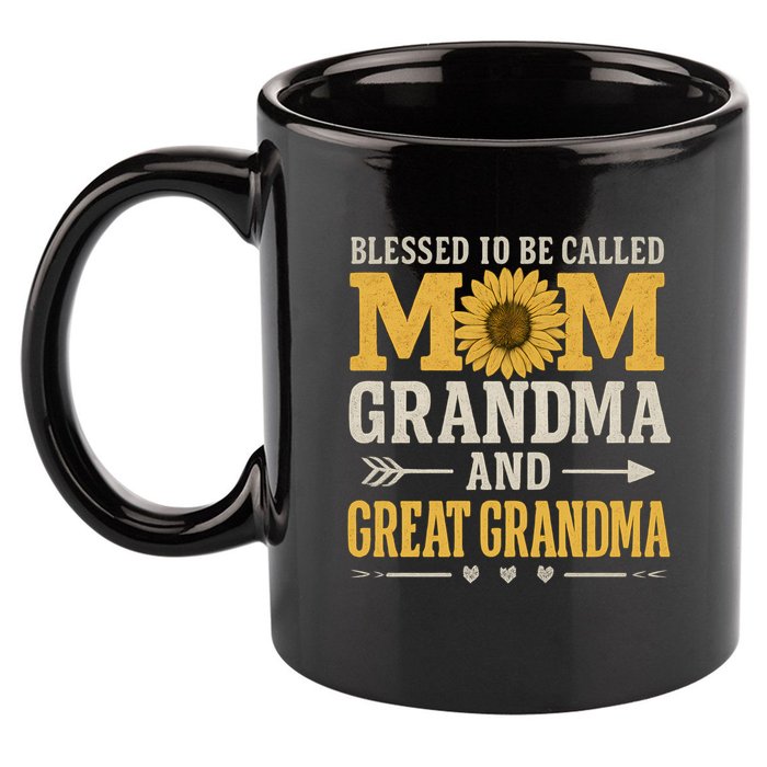 Blessed to Be Called Mom, Grandma, and Great Grandma 11oz C Handle Ceramic Mug