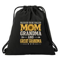 Blessed to Be Called Mom, Grandma, and Great Grandma Drawstring Bag