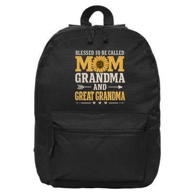 Blessed to Be Called Mom, Grandma, and Great Grandma 16 in Basic Backpack