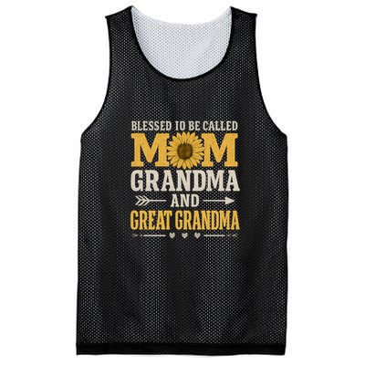 Blessed to Be Called Mom, Grandma, and Great Grandma Mesh Reversible Basketball Jersey Tank