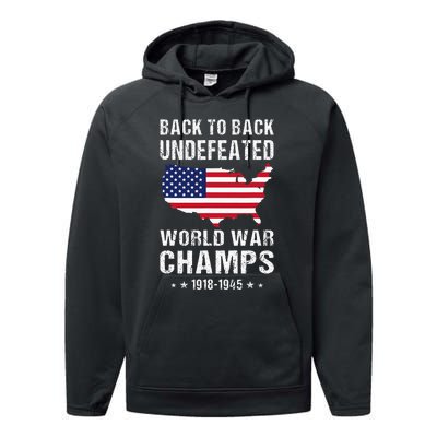 Back To Back Undefeated World War Champs American Performance Fleece Hoodie