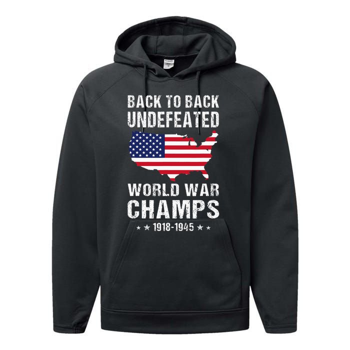 Back To Back Undefeated World War Champs American Performance Fleece Hoodie