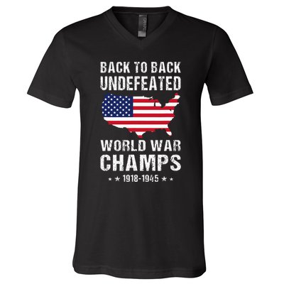 Back To Back Undefeated World War Champs American V-Neck T-Shirt