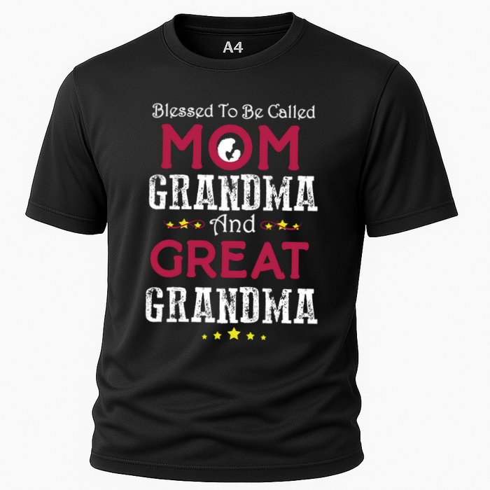 Blessed To Be Called Mom Grandma And Great Grandma Cooling Performance Crew T-Shirt