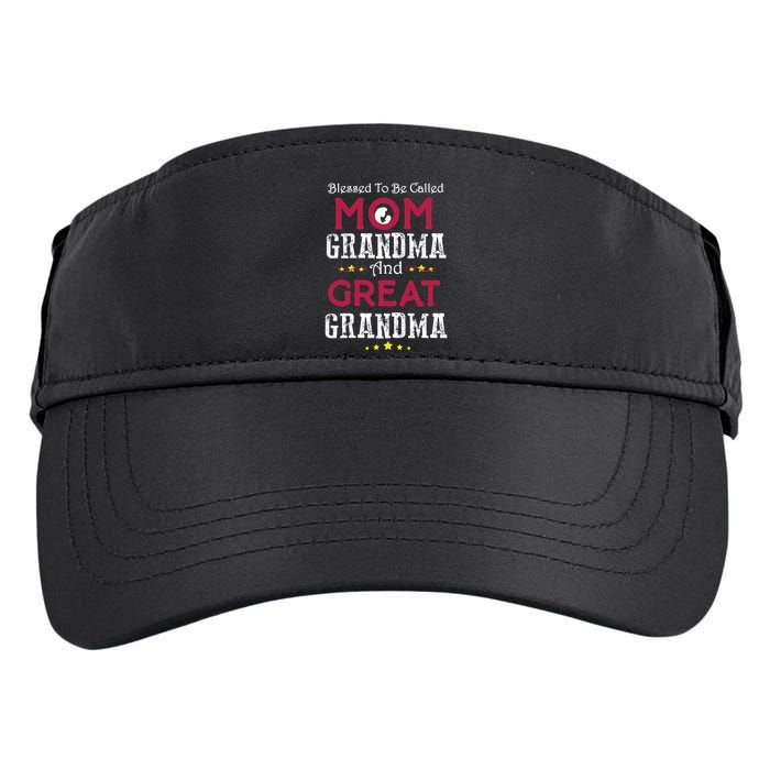 Blessed To Be Called Mom Grandma And Great Grandma Adult Drive Performance Visor
