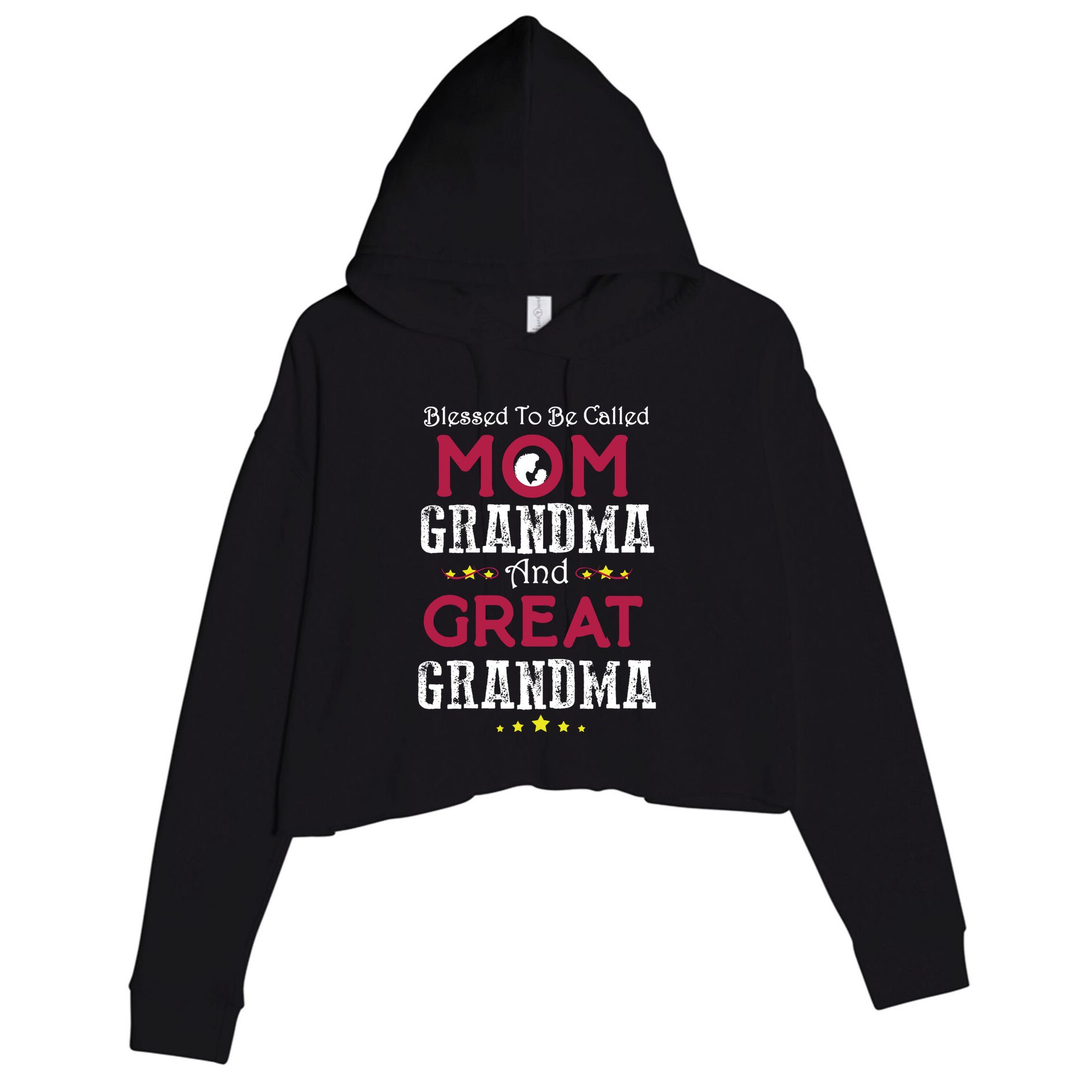 Blessed To Be Called Mom Grandma And Great Grandma Crop Fleece Hoodie