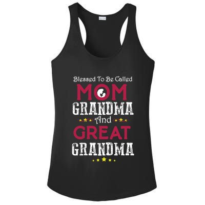 Blessed To Be Called Mom Grandma And Great Grandma Ladies PosiCharge Competitor Racerback Tank
