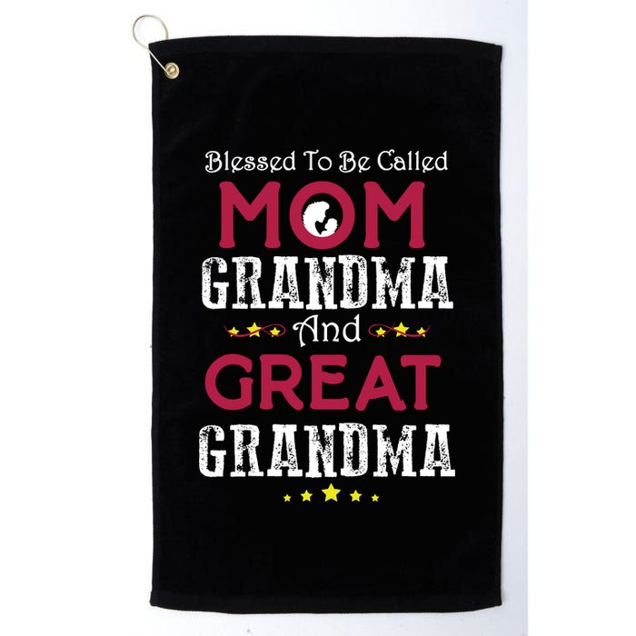 Blessed To Be Called Mom Grandma And Great Grandma Golf Towel