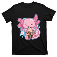 Boba Tea Bubble Tea Milk Tea Anime Axolotl T-Shirt