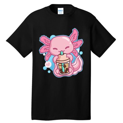 Boba Tea Bubble Tea Milk Tea Anime Axolotl Tall T-Shirt