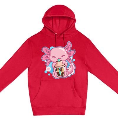 Boba Tea Bubble Tea Milk Tea Anime Axolotl Premium Pullover Hoodie