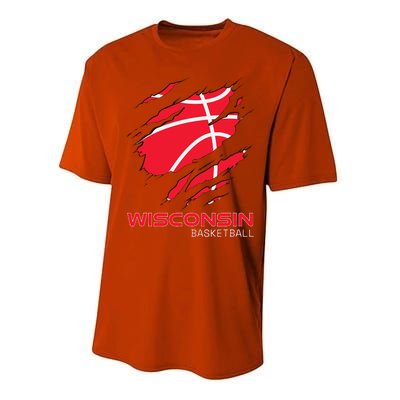 Basketball The Badger State Home Wisconsin Hoops Performance Sprint T-Shirt